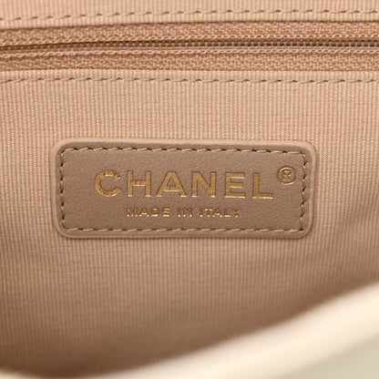 Chanel Shiny Caviar Quilted Chain Melody Backpack White 6 of 12