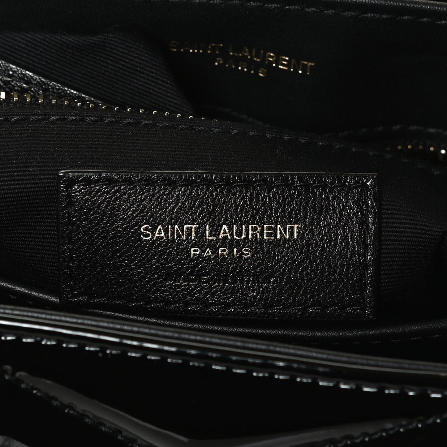 Patent Y Quilted Monogram Toy Loulou Crossbody Bag Black