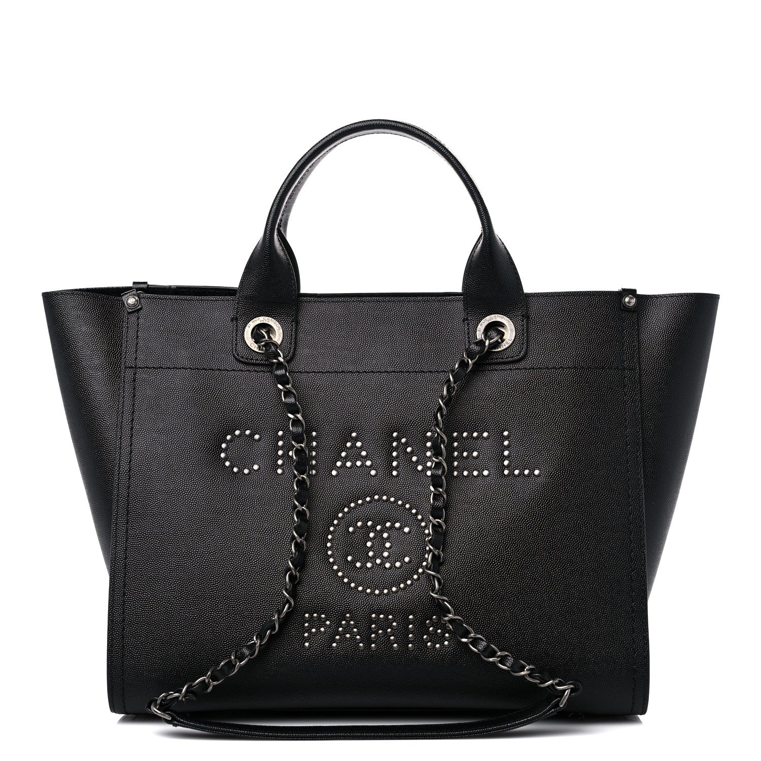 Chanel Caviar Small Studded Deauville Tote Black 1 of 9