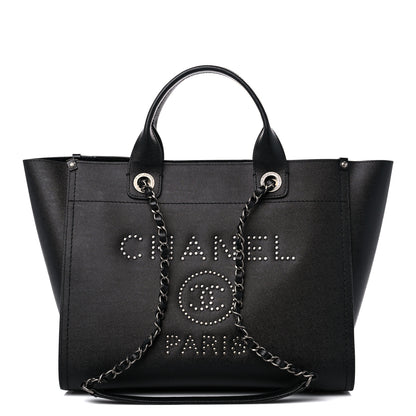 Chanel Caviar Small Studded Deauville Tote Black 1 of 9