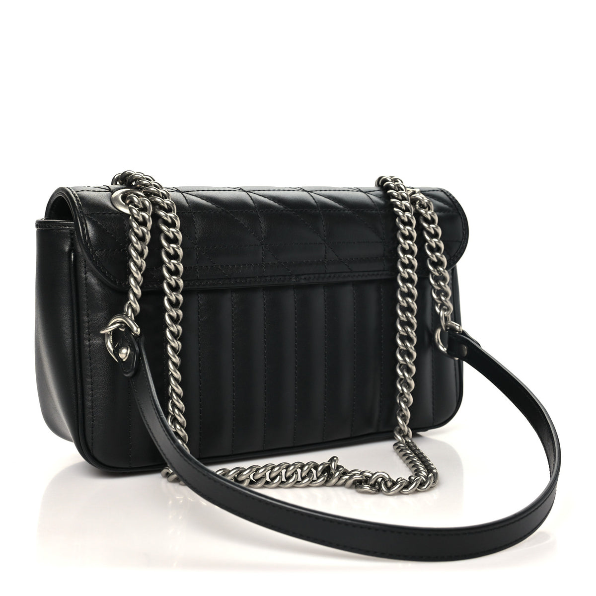 Calfskin Matelasse Aria Small GG Marmont Shoulder Bag Black