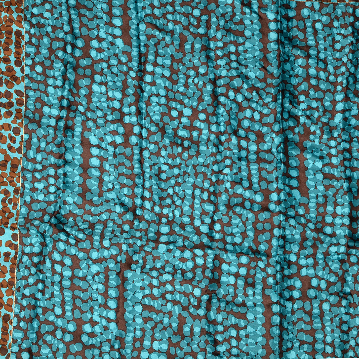 Silk Carre Leopard Scarf Blue