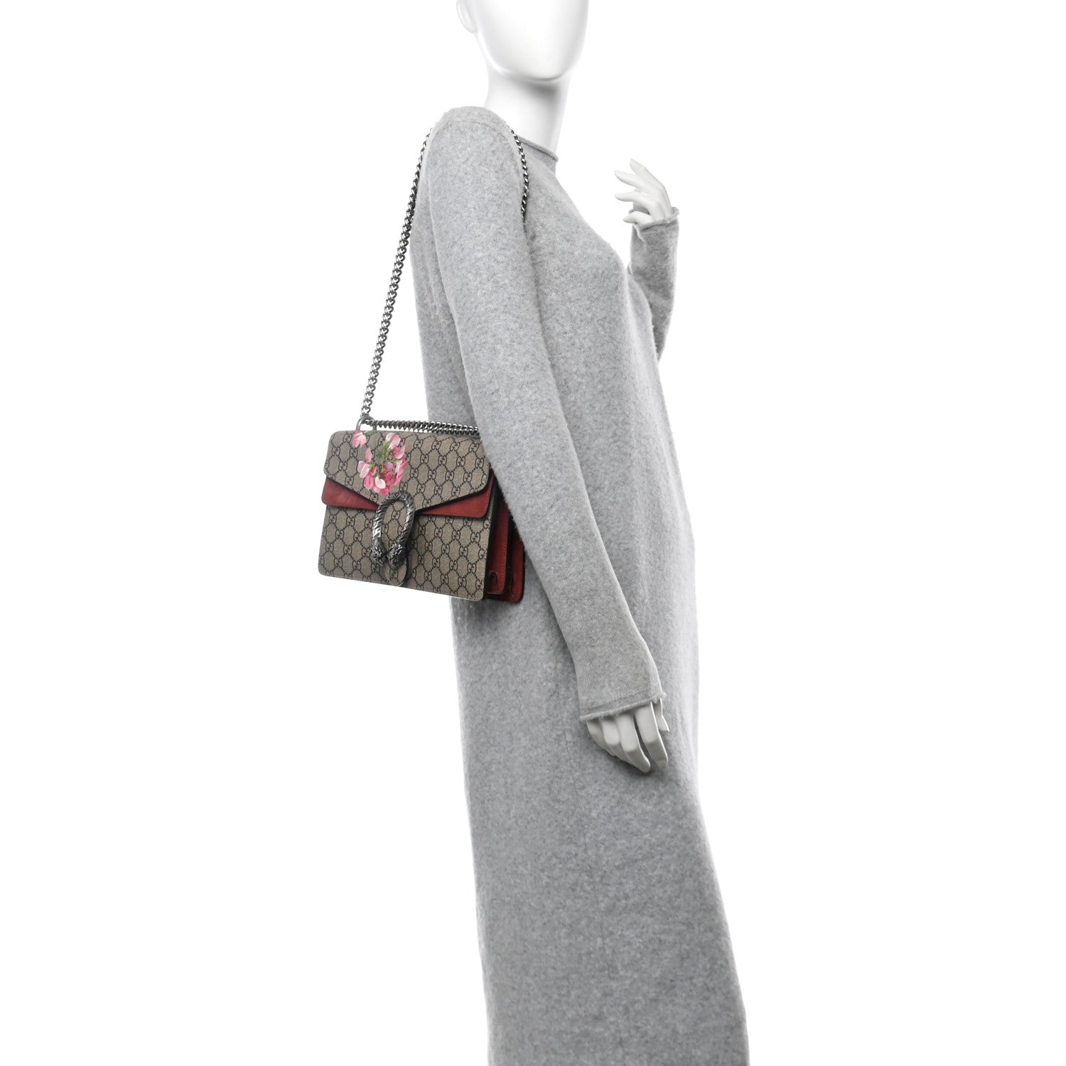 Gucci GG Supreme Monogram Blooms Small Dionysus Shoulder Bag Beige Multicolor Dry Rose 2 of 10