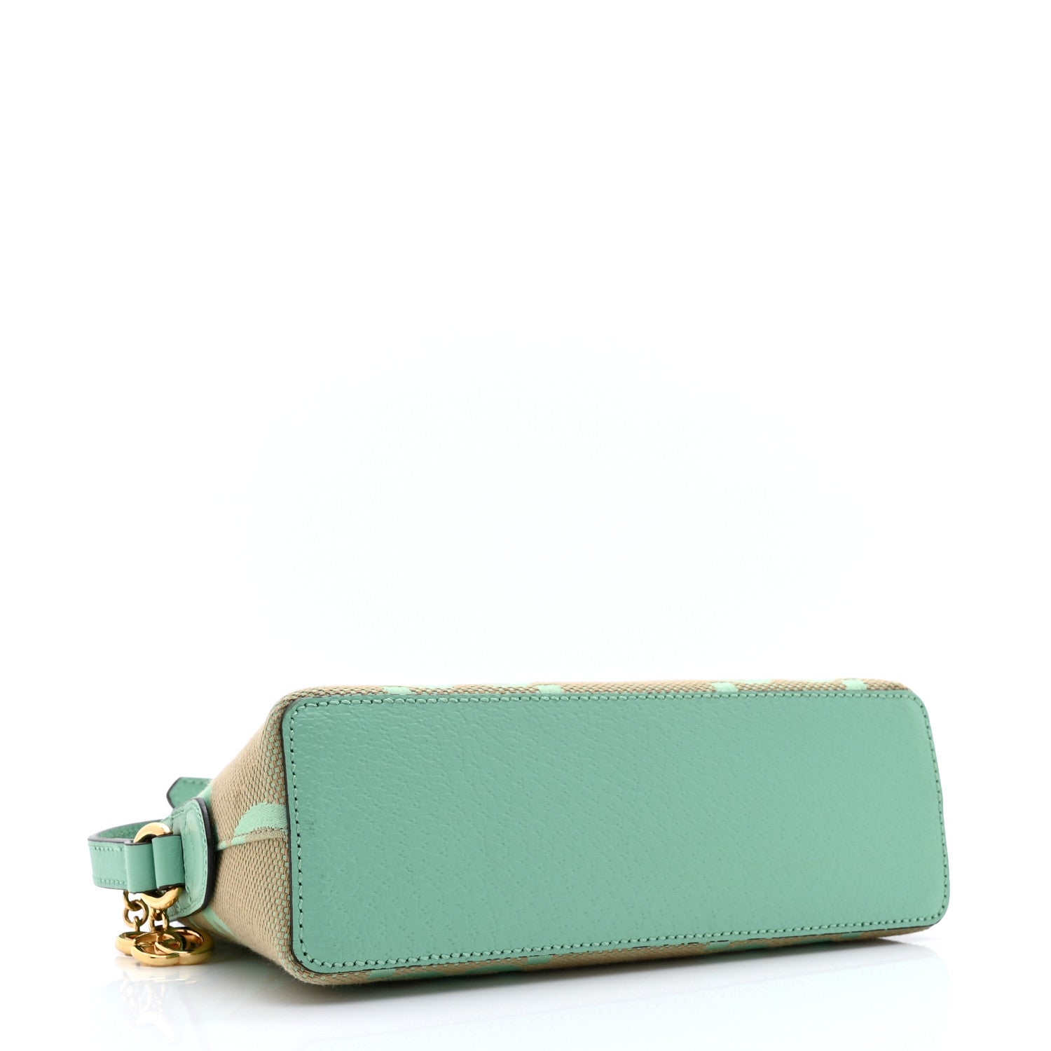 Gucci Monogram Jumbo GG Textured Dollar Calfskin Small Ophidia Dome Shoulder Bag Beige Pepperlight Mint 4 of 10