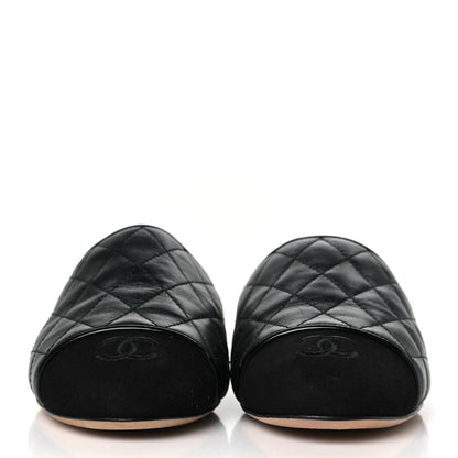 Chanel Lambskin Kid Suede Quilted Mules 36 Black 2 of 9