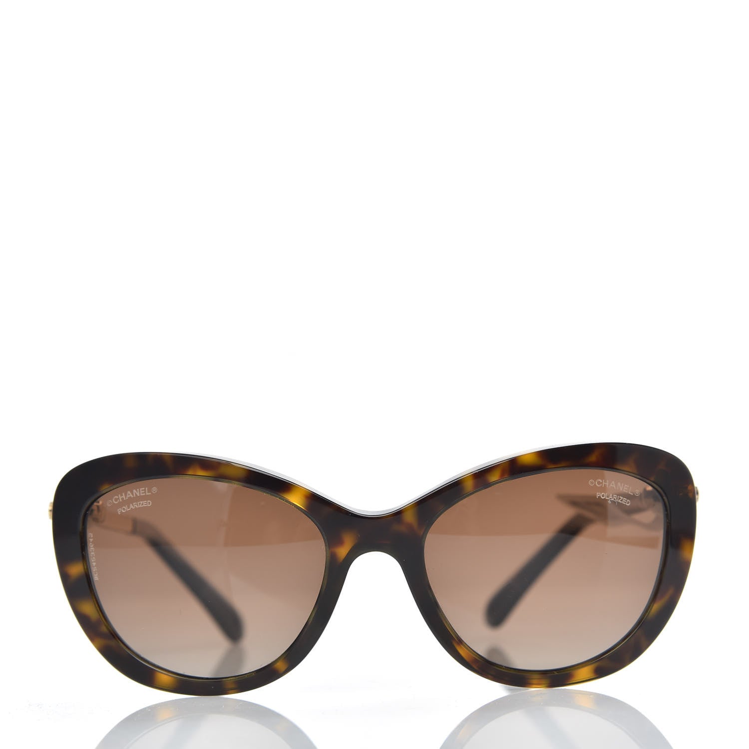 Chanel Acetate Pearl Polarized Cat Eye Sunglasses 5340-H Tortoise 2 of 8
