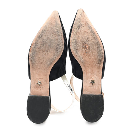 Christian Dior Technical Canvas Ribbon J'Adior Slingback Ballet Flats 38.5 Black 6 of 10