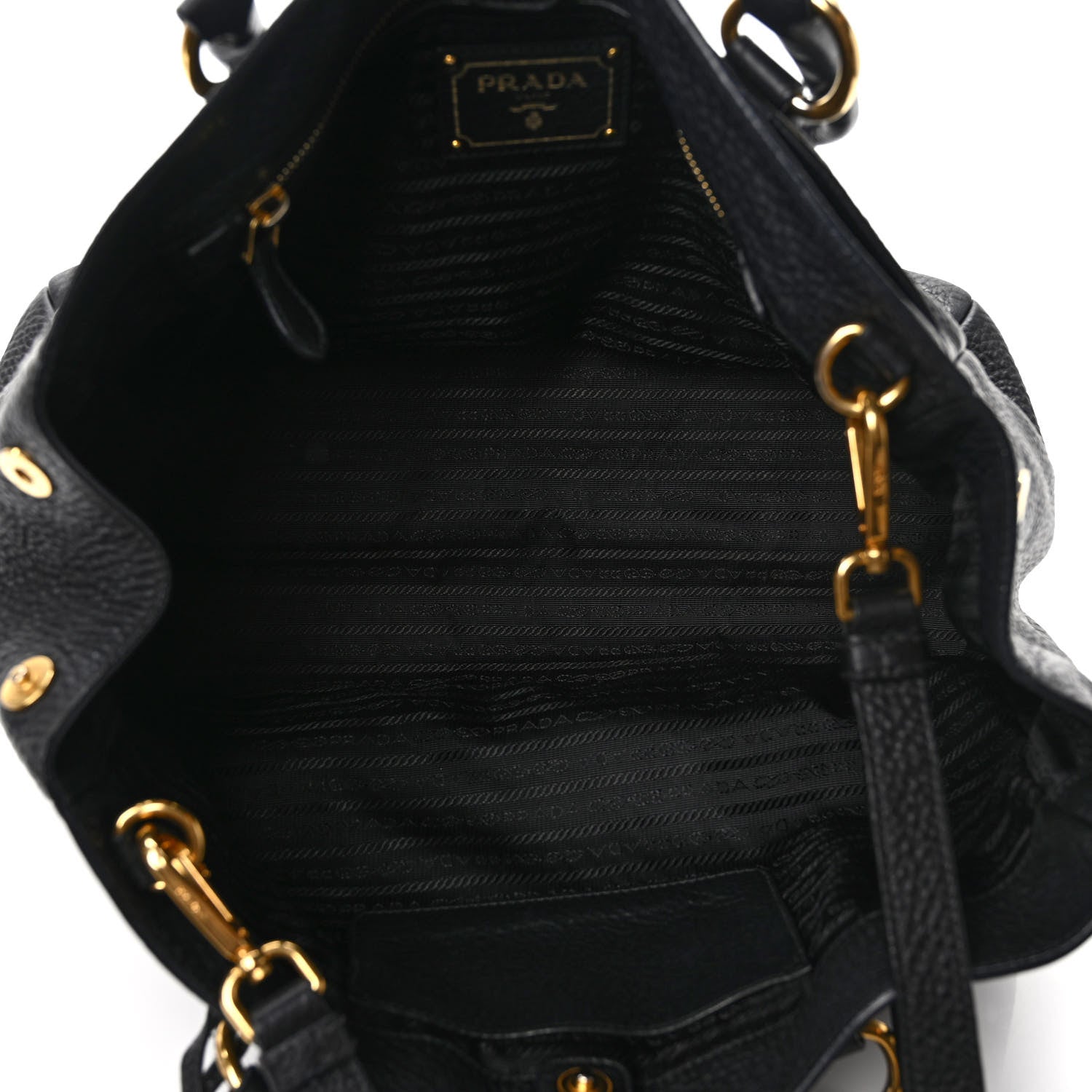Prada Vitello Daino Tote Black 5 of 10