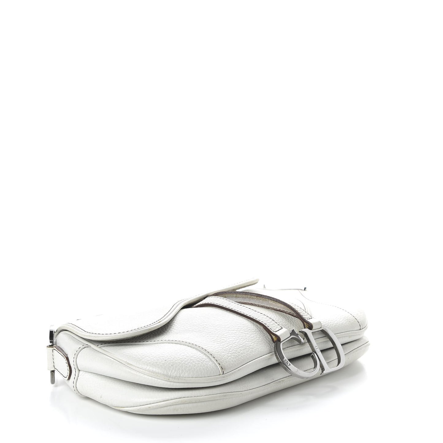 Calfskin Double Saddle Bag White