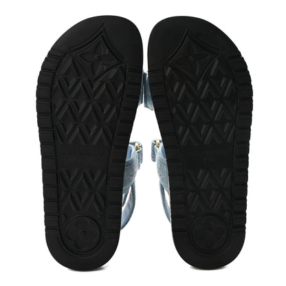Louis Vuitton Denim Monogram LV Sunset Comfort Flat Sandals 37 Blue 6 of 9
