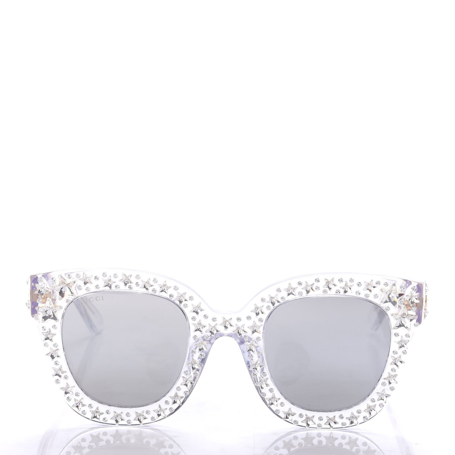 Gucci Acetate Crystal Oversize Mirrored Star Sunglasses GG0116S 2 of 8