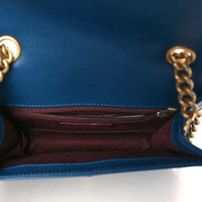 Chanel Sheepskin Stitched Chain Flap Bag Blue 5 of 9