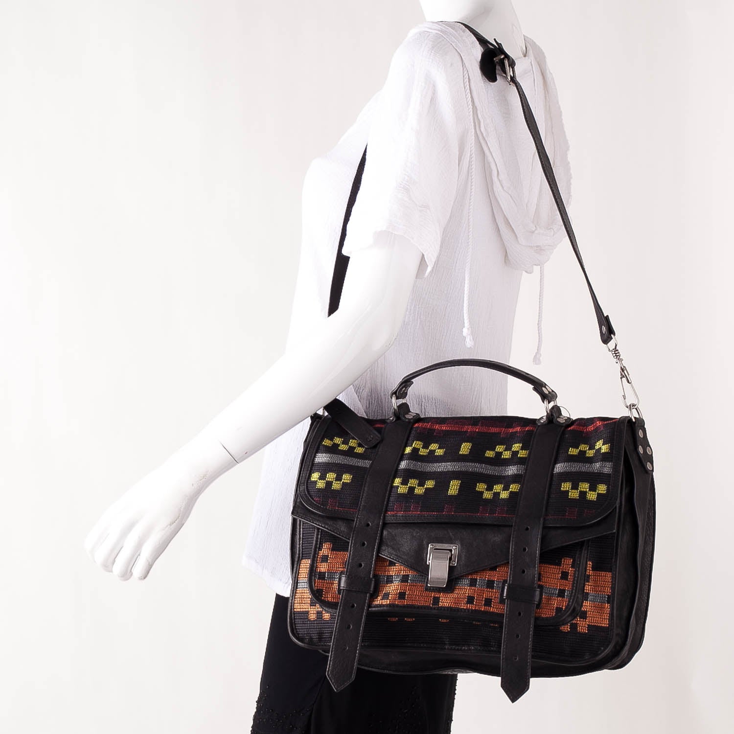 Proenza Schouler Blanket Print PS1 Large Satchel 2 of 10