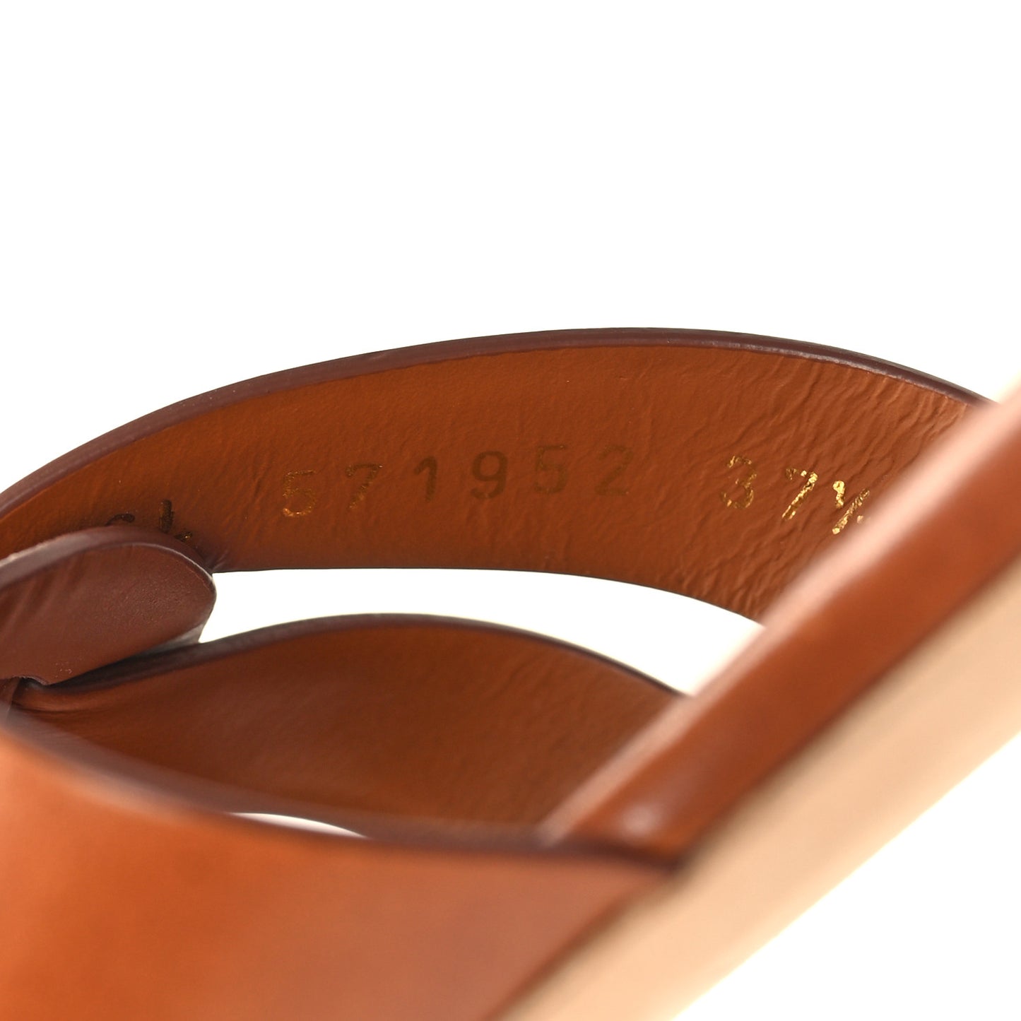 Calfskin Tribute 05 Slide Sandals 37 Amber