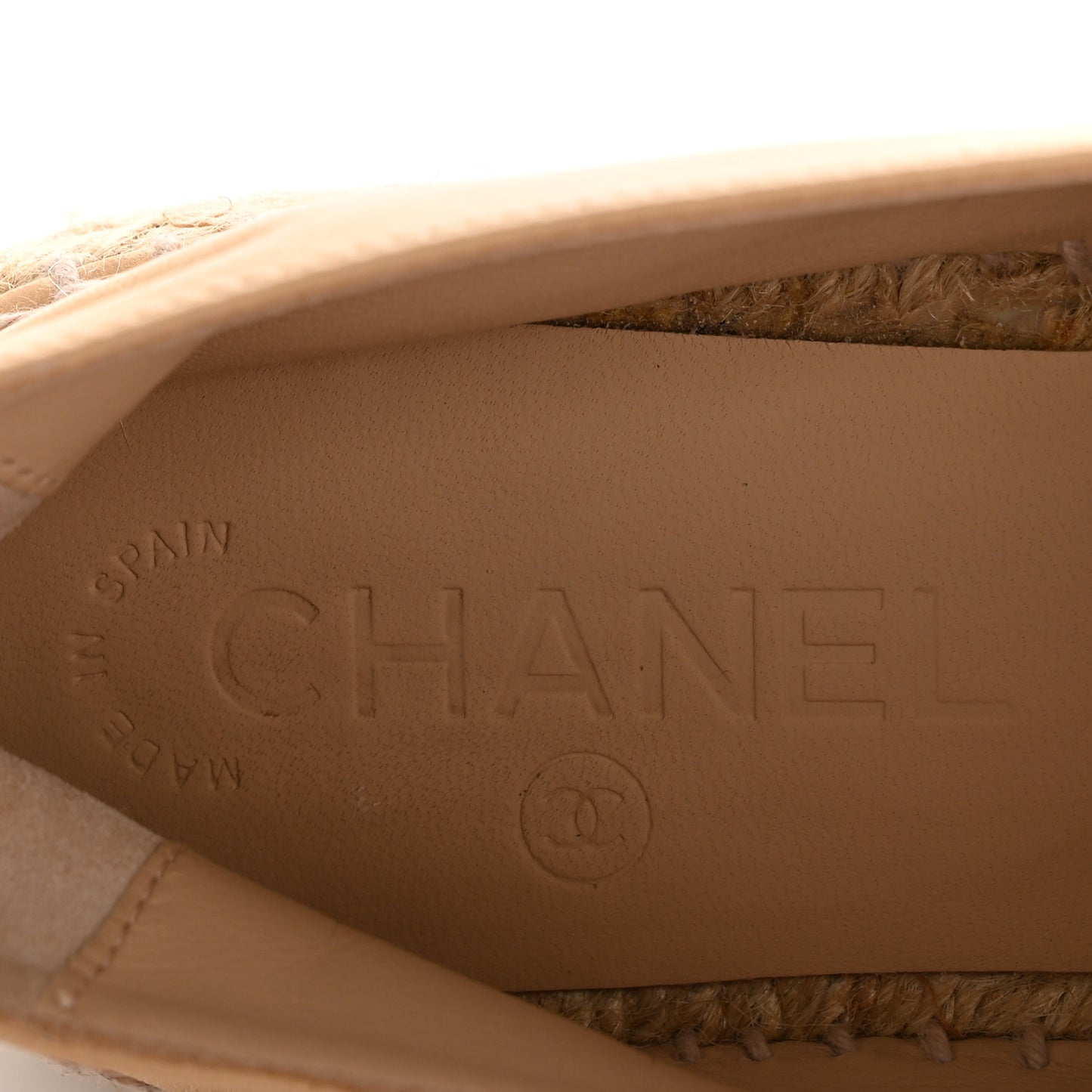 Lambskin CC Espadrilles 37 Beige Black