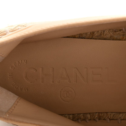 Chanel Lambskin CC Espadrilles 37 Beige Black 8 of 10