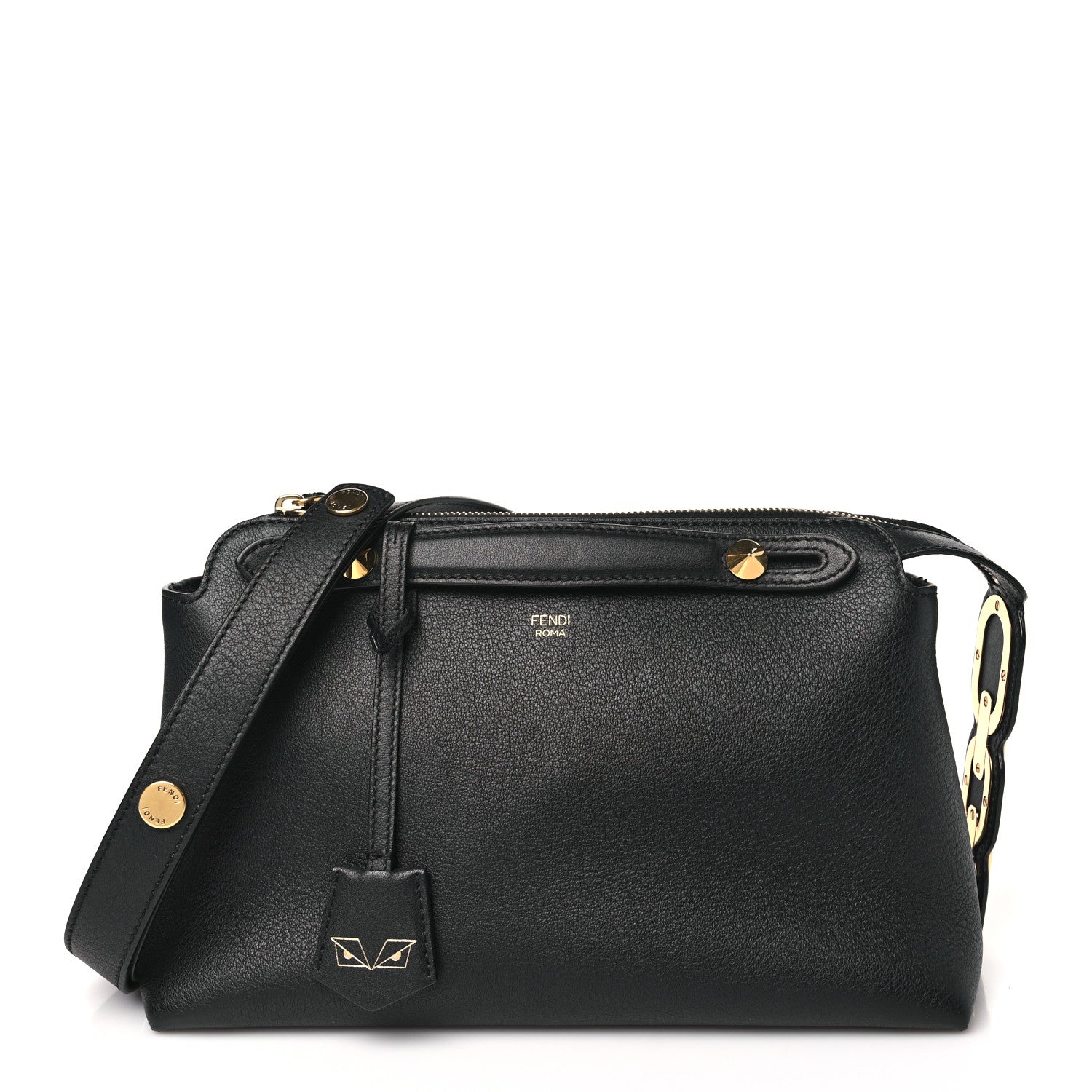 Fendi Vitello Dolce Chain Tail Gold Edition Medium By The Way Boston Bag Black 1 of 10