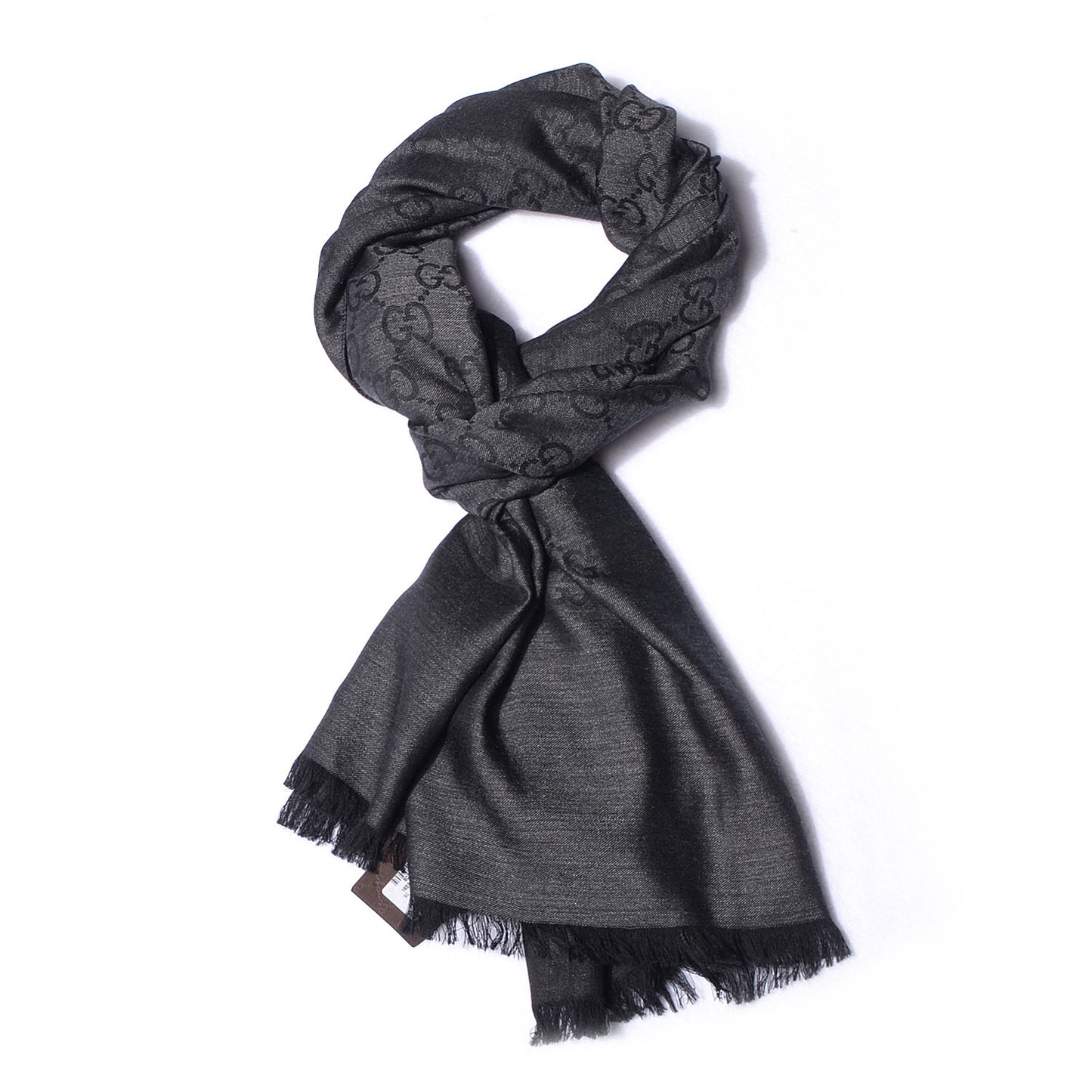 Wool Silk GG Monogram GGNat Plus Scarf Anthracite