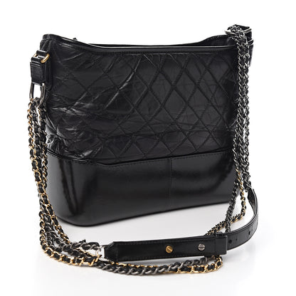 Chanel Aged Calfskin Quilted Medium Gabrielle Hobo Black 2 of 9
