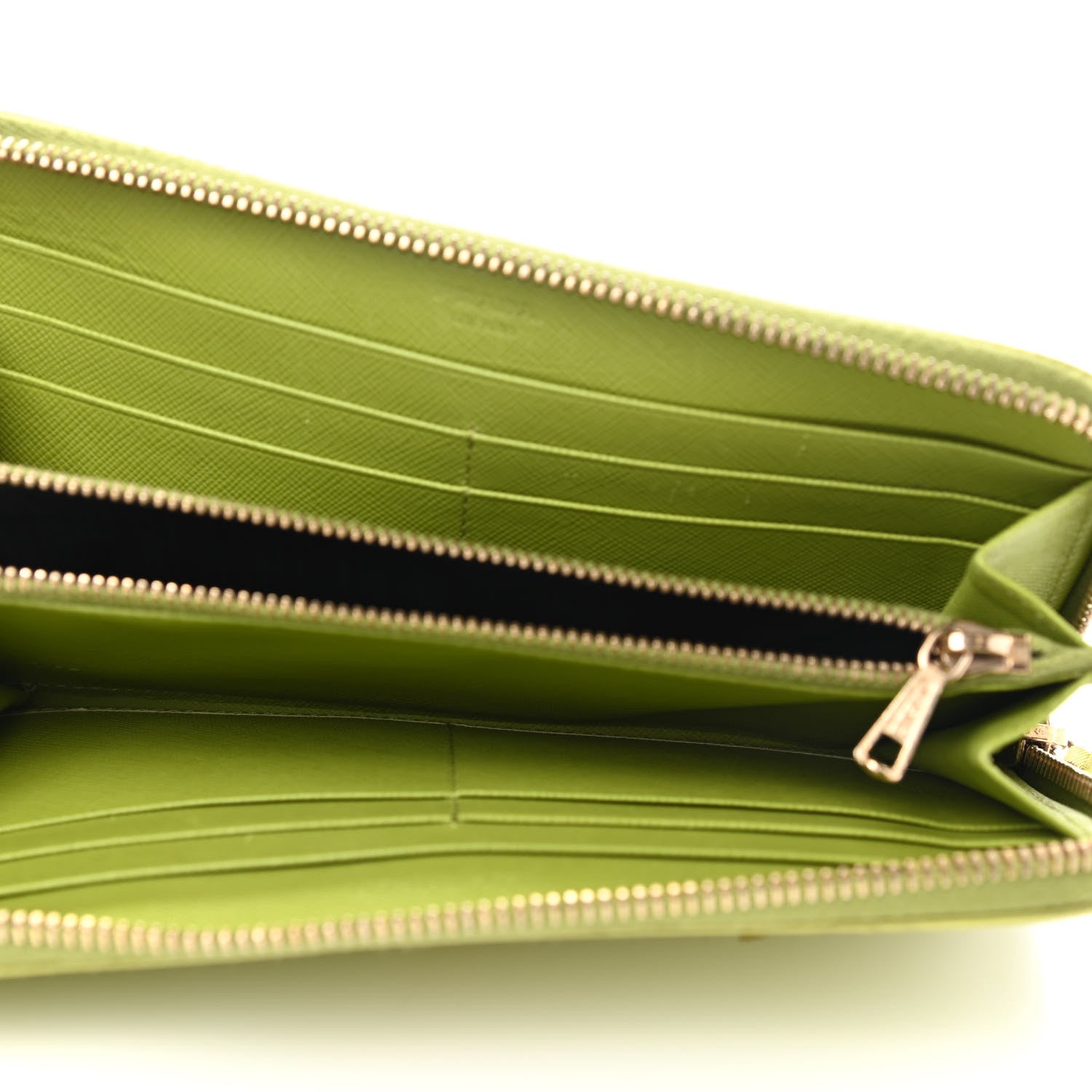 Prada Tessuto Nylon Zip Around Wallet Green 5 of 13