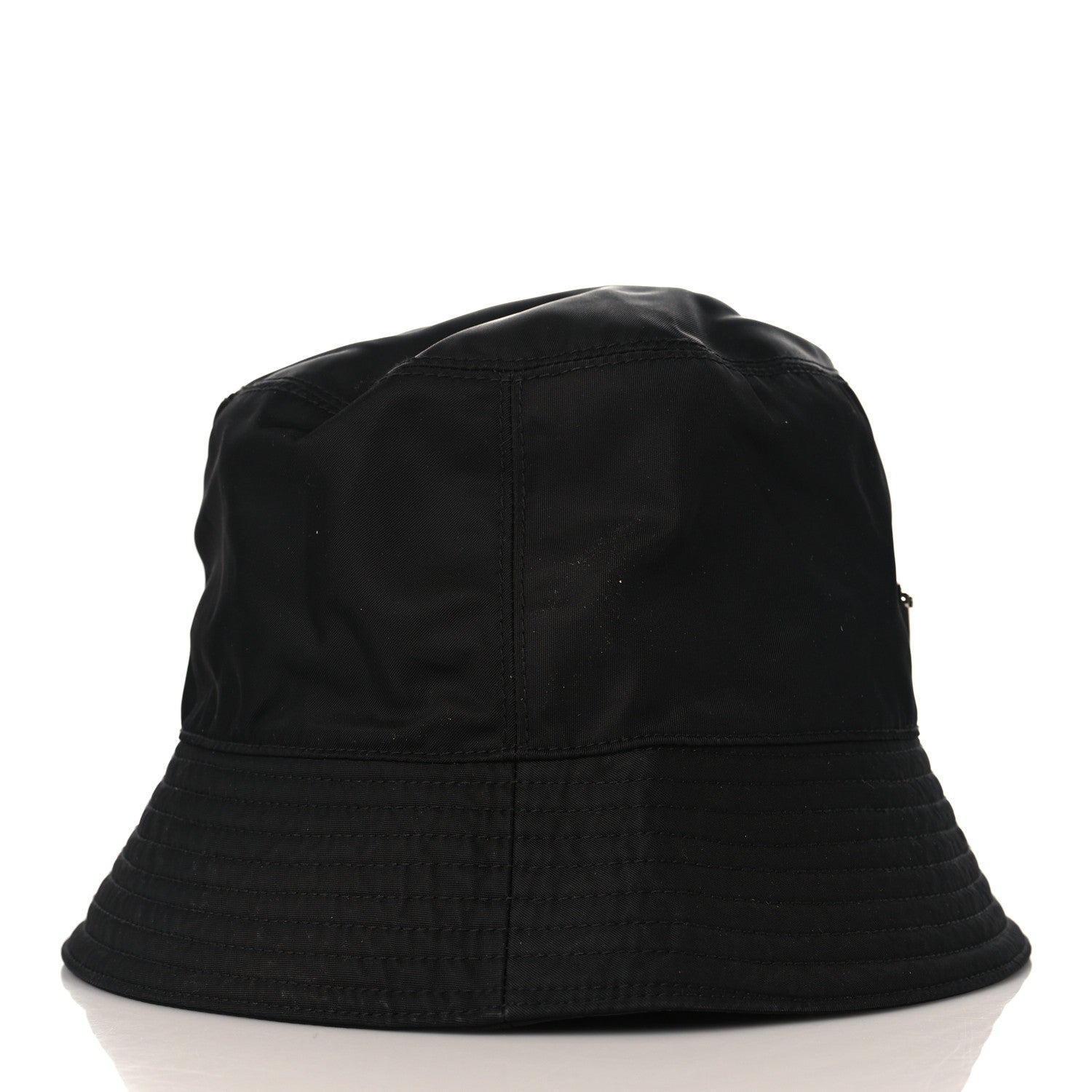 Prada Re-Nylon Metal Triangle Logo Mens Bucket Hat XL Black 4 of 7