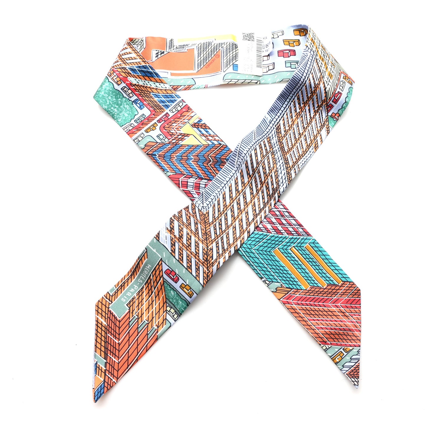 Silk Pantin City Twilly Bleu Ciel Orange Vert