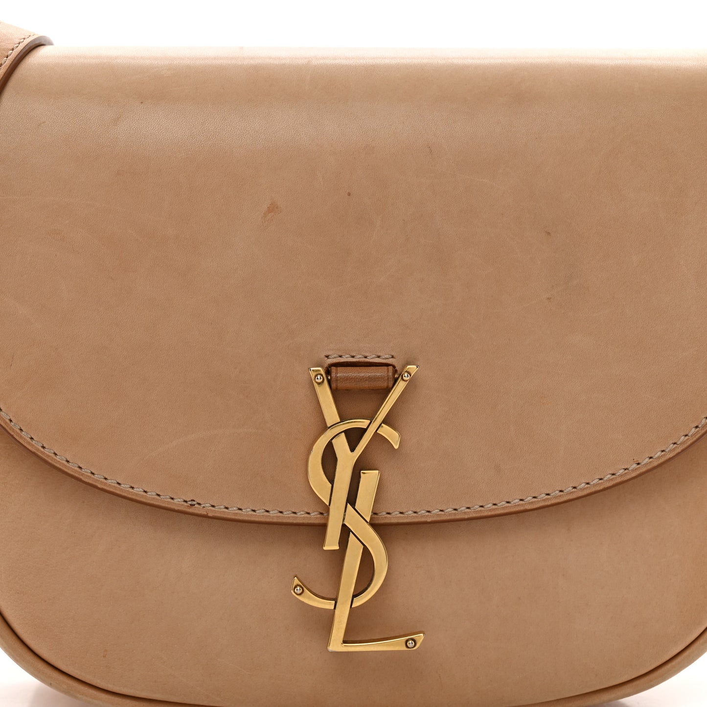 Smooth Vintage Calfskin Monogram Medium Kaia Satchel Gold