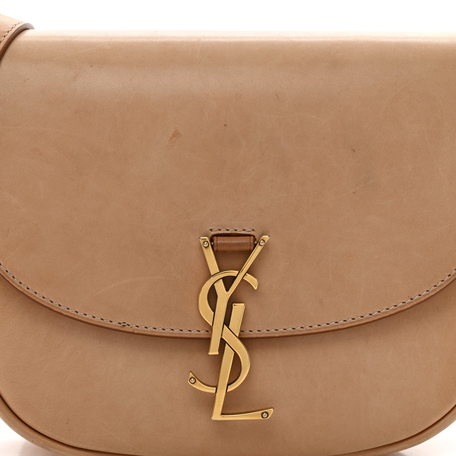 Saint Laurent Smooth Vintage Calfskin Monogram Medium Kaia Satchel Gold 5 of 13