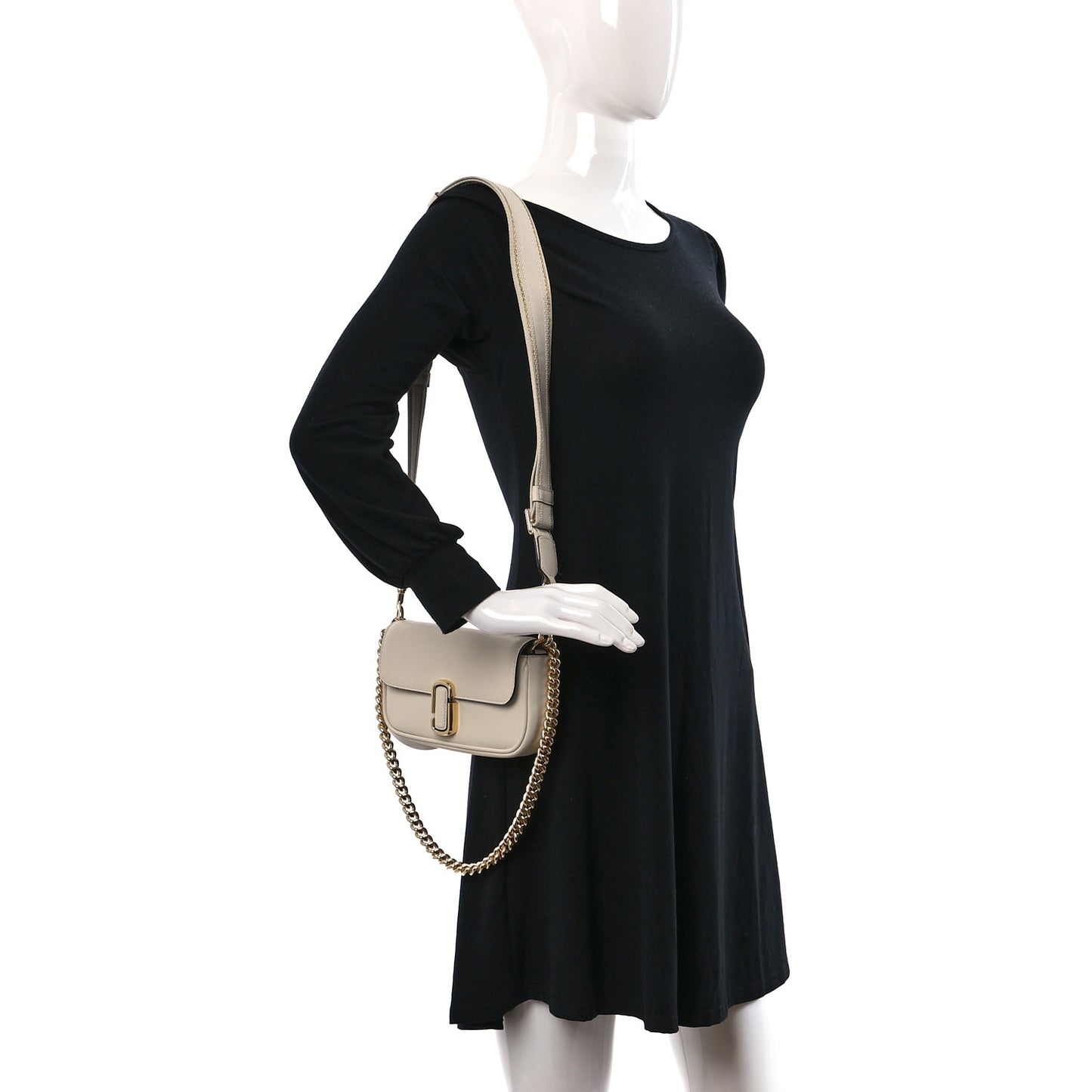 Calfskin Mini The J Marc Shoulder Bag Ivory