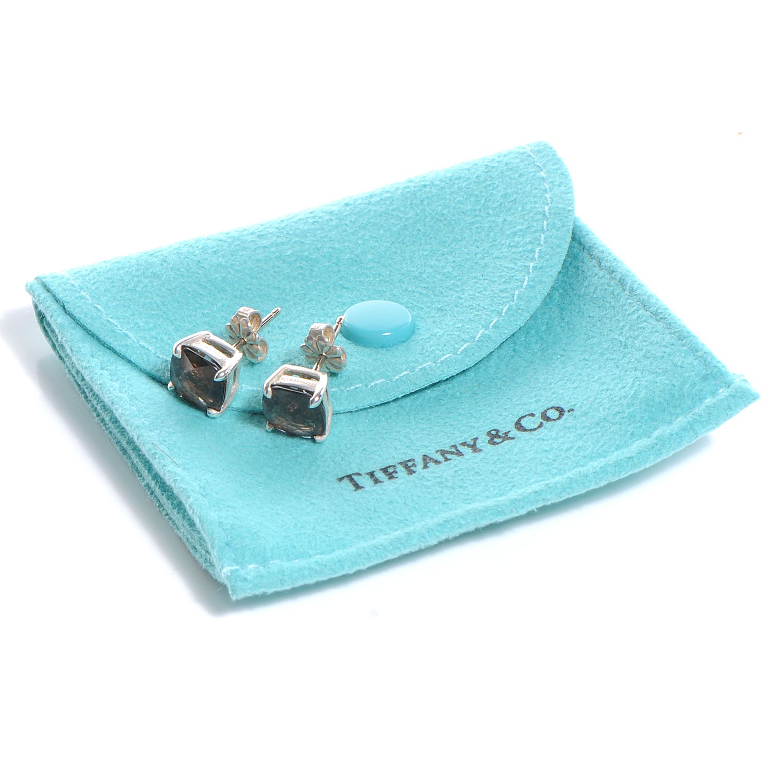 Tiffany Sterling Silver Smoky Quartz Sparklers Earrings 5 of 5
