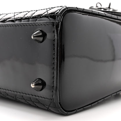 Christian Dior Ultraglossy Patent Cannage Small Lady Dior Black 10 of 11