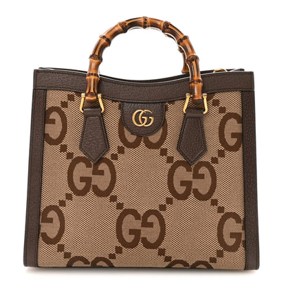 Gucci Monogram Jumbo GG Textured Dollar Calfskin Small Diana Tote Bag Camel Ebony New Acero Pomegranate Red 1 of 9