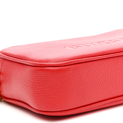 Burberry Calfskin Monogram Embossed Elongated Camera Bag Red 9 of 11