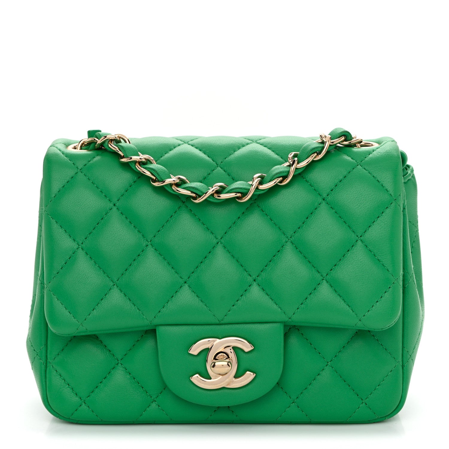 Chanel Lambskin Quilted Mini Square Flap Green 1 of 11