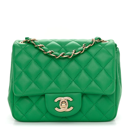 Chanel Lambskin Quilted Mini Square Flap Green 1 of 11
