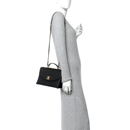Chanel Lambskin Quilted Large Trendy Spirit Top Handle Bag Black 2 of 12