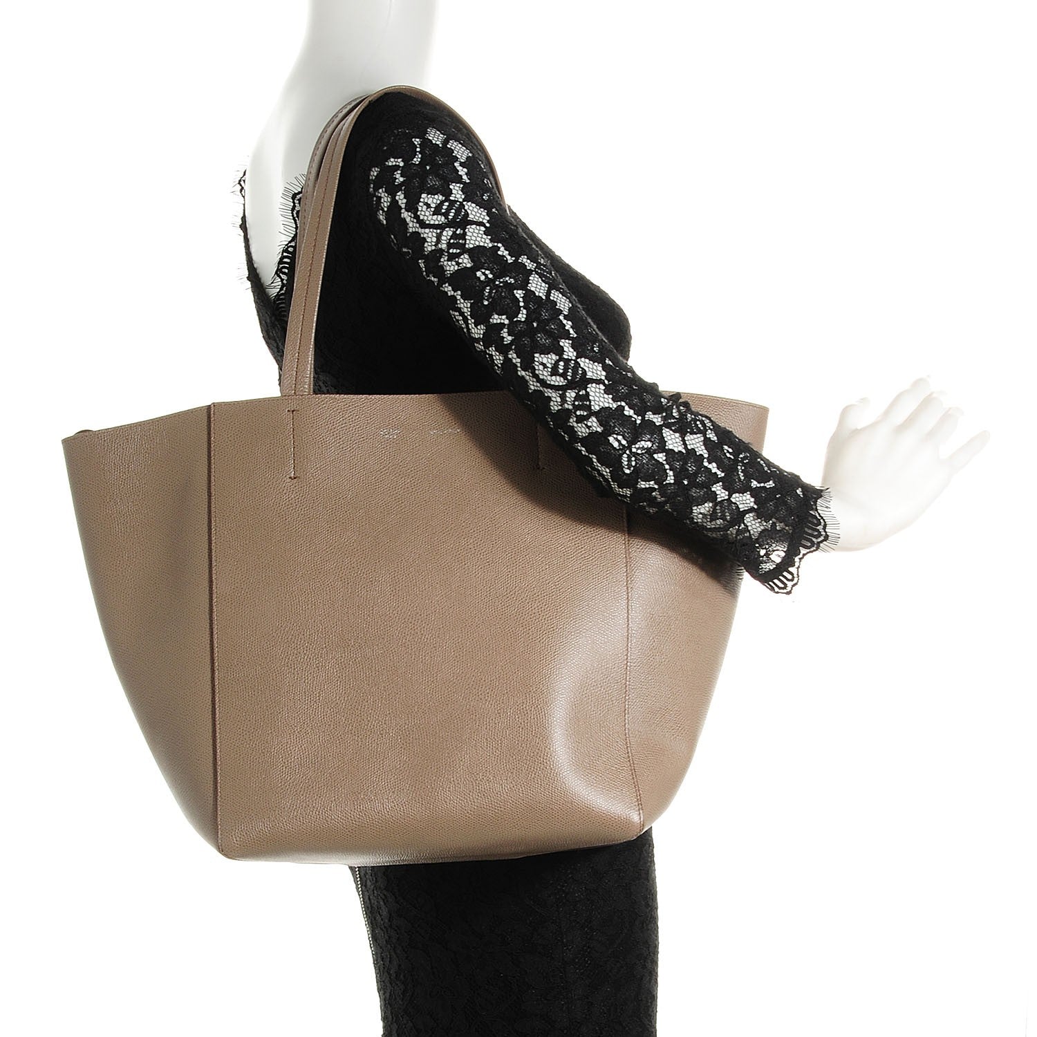 Celine Grained Calfskin Small Horizontal Cabas Phantom Taupe 2 of 8