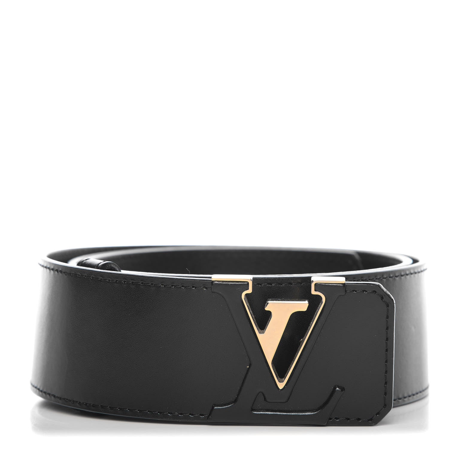 Louis Vuitton Calfskin 45mm LV Capucine Initiales Belt 90 36 Black 1 of 9