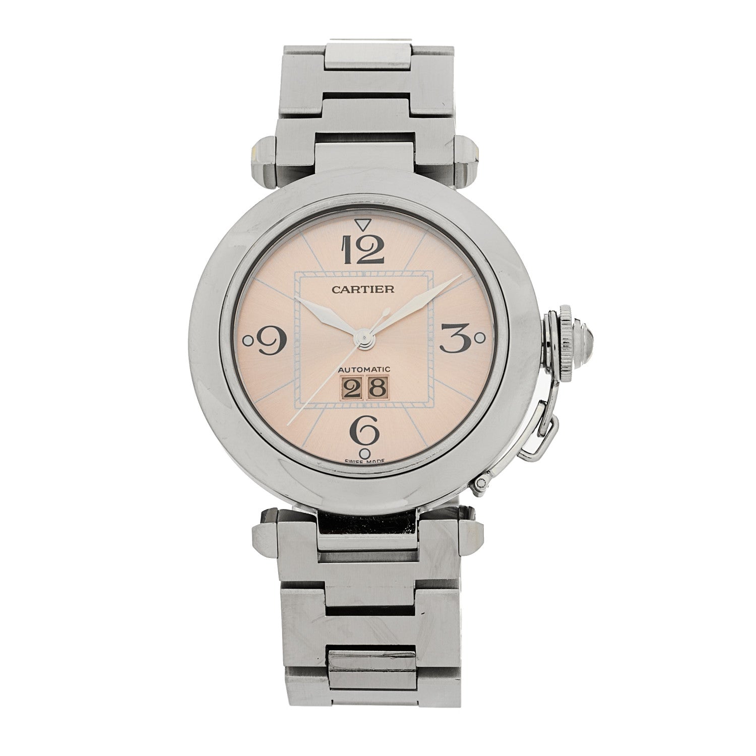 Cartier Stainless Steel 35mm Pasha C Big Date Automatic Watch Pink 1 of 4