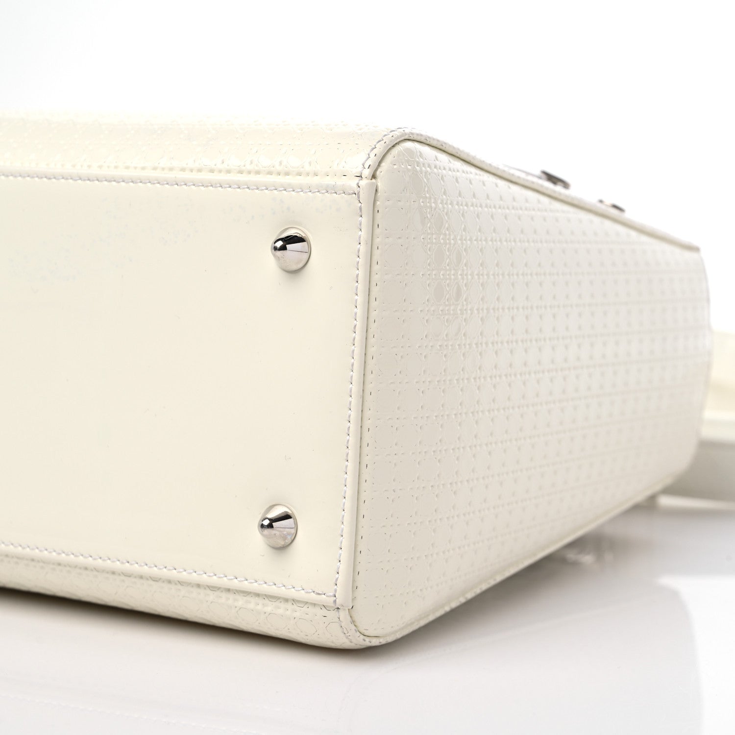 Christian Dior Patent Micro-Cannage Medium Lady Dior White 9 of 13