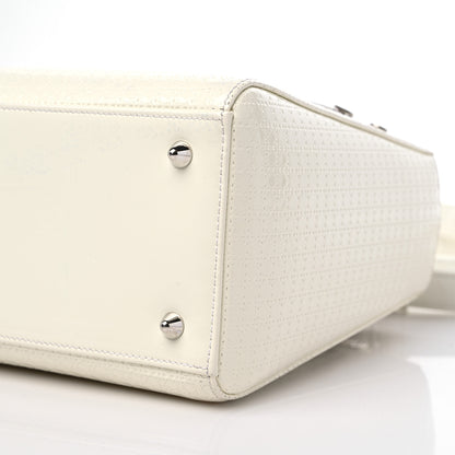 Christian Dior Patent Micro-Cannage Medium Lady Dior White 9 of 13