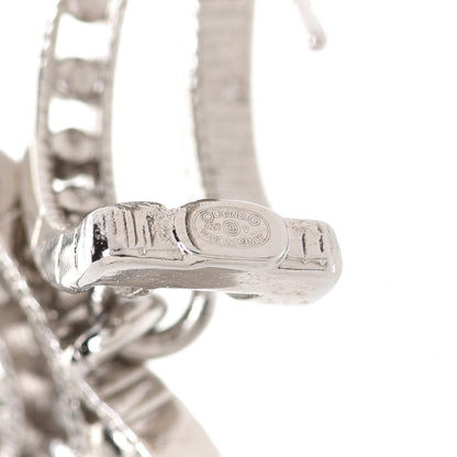 Chanel Crystal CC Drop Earrings Silver 4 of 5