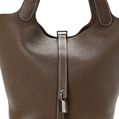 Hermes Taurillon Clemence Picotin Lock 22 MM Etoupe 8 of 11