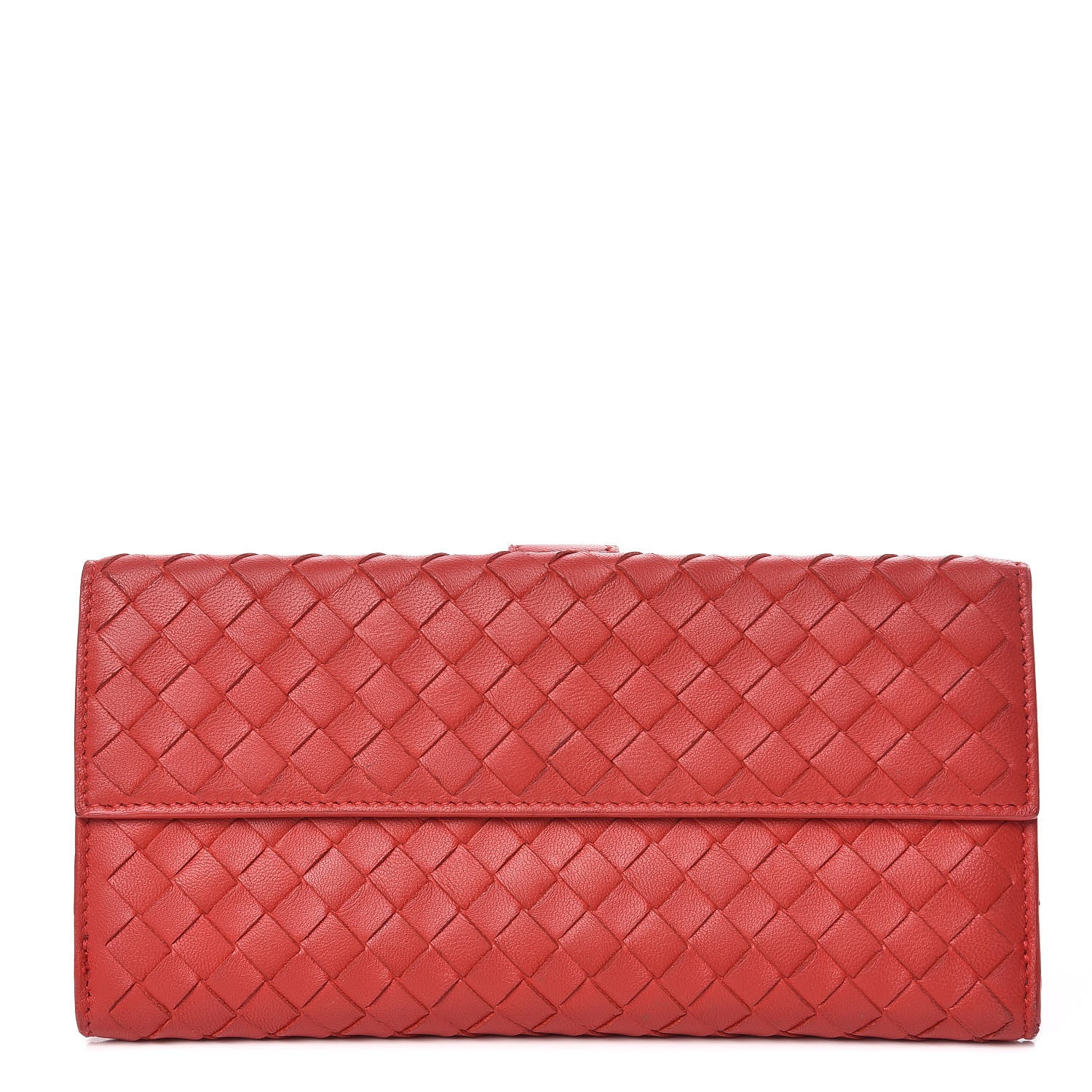 Bottega Veneta Nappa Intrecciato Continental Wallet Red 1 of 11
