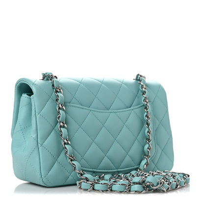 Chanel Lambskin Quilted Mini Rectangular Flap Light Blue 3 of 7
