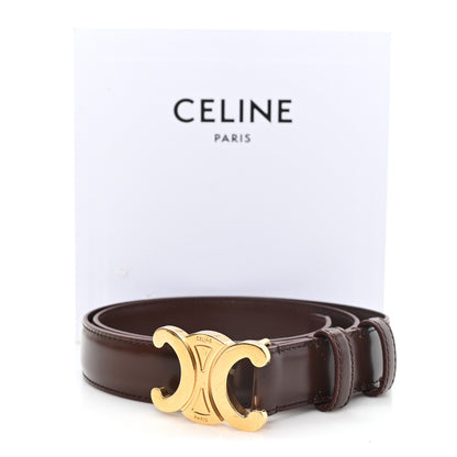 Celine Box Calfskin Medium 25mm Triomphe Belt 75 30 Chestnut 6 of 6