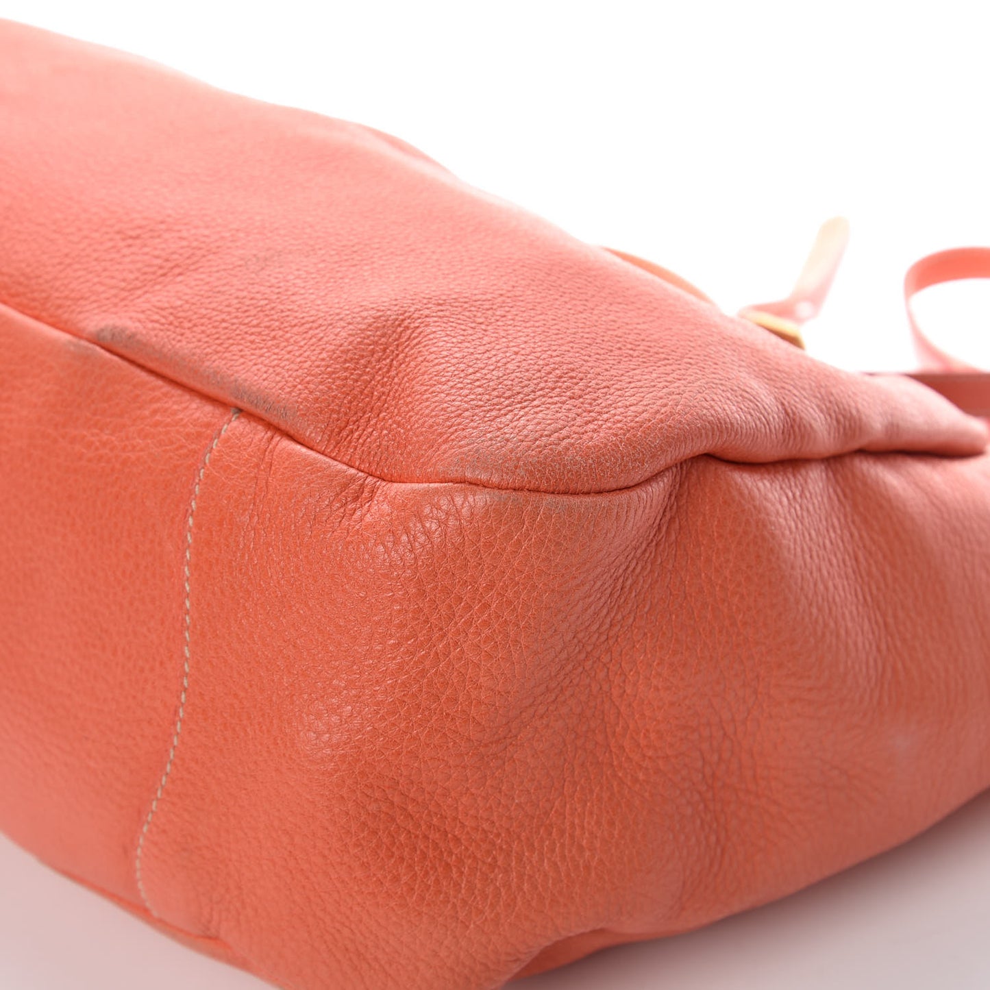 Cervo Deerskin Pleats Tote Corallo