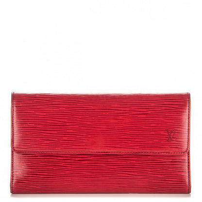 Louis Vuitton Epi Porte Tresor International Wallet Castillan Red 1 of 7