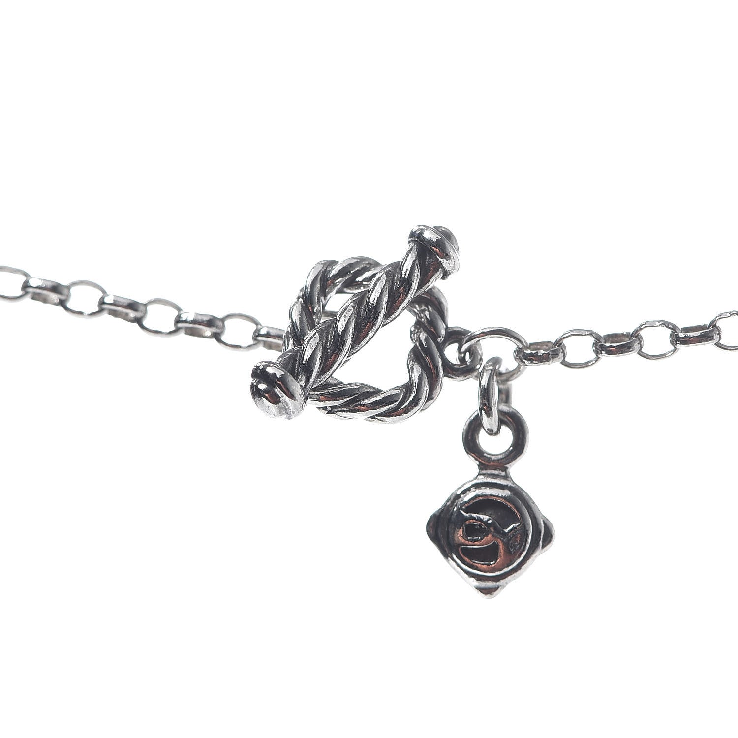 David Yurman Sterling Silver Smoky Quartz Station Chain Necklace 4 of 5