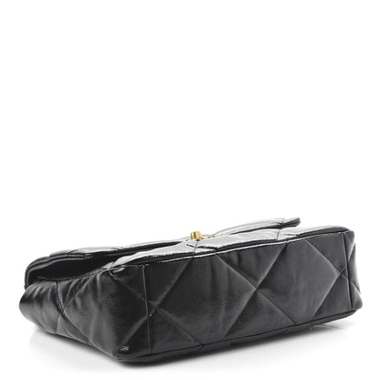 Chanel Shiny Crumpled Calfskin Quilted Large Chanel 19 Flap Black 4 of 11